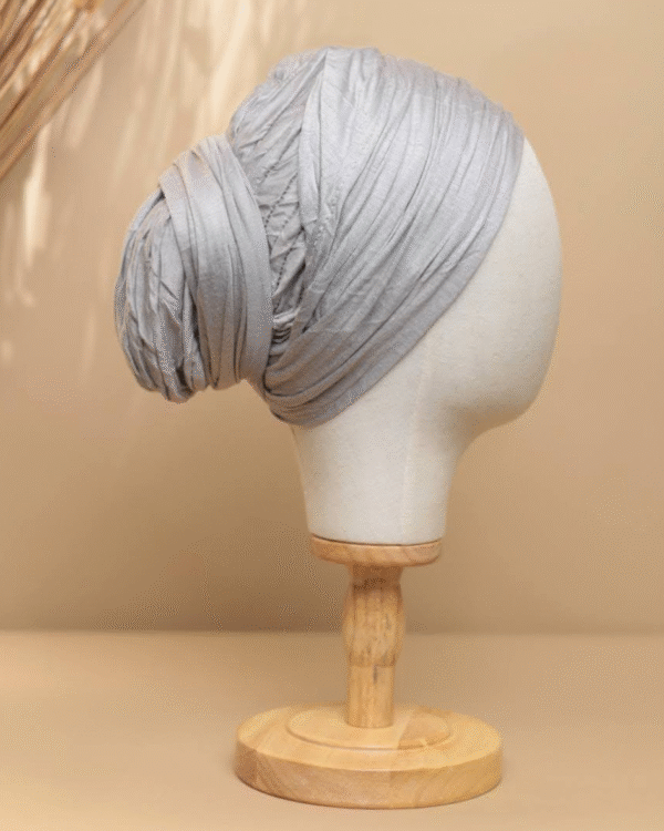 Silver/Gray Turban – A Statement of Confidence & Grace